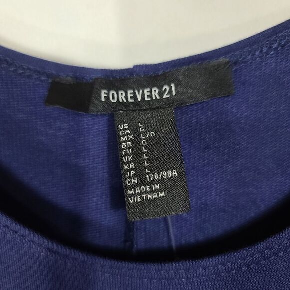 Forever 21 Blue Cold Shoulder Women's Tunic Dress - Picture 4 of 10